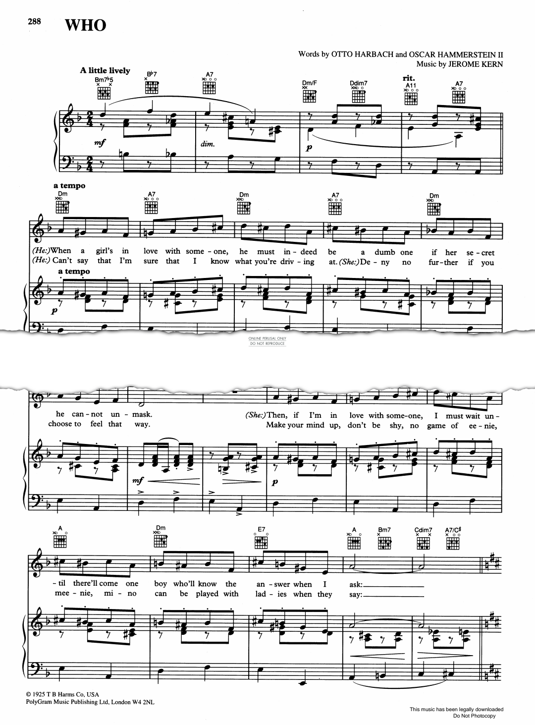 Who - sheet music by Jerome Kern - fbd-7260 | notendownload