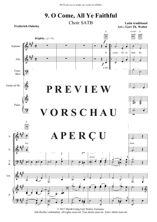 gallery: O Come, All Ye Faithful , , (mixed choir, guitar + piano)