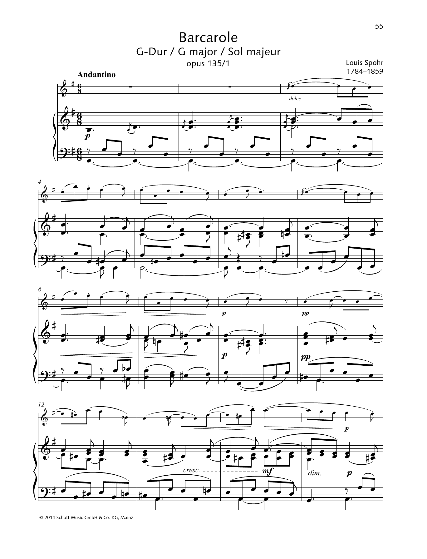 Product picture to: Barcarole G major
