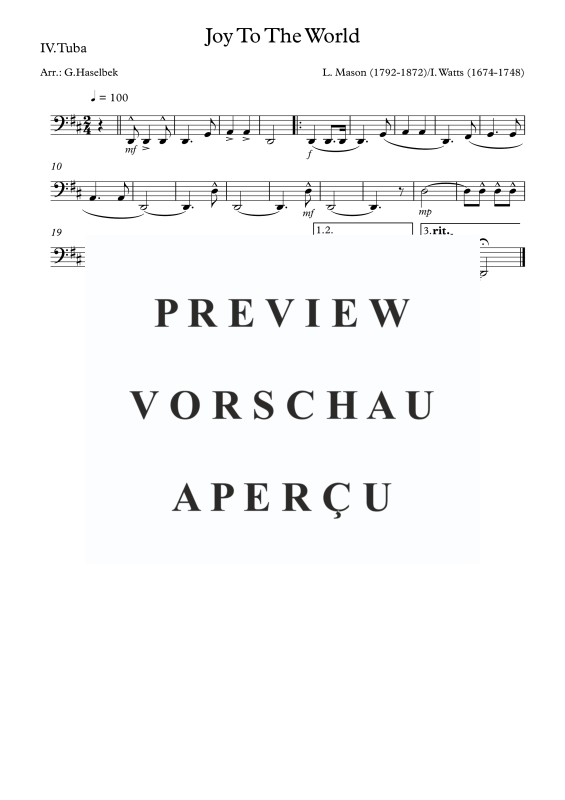 Produktgalerie: Seite 9 von 9 Joy To The World, , (Blechbläserquartett)