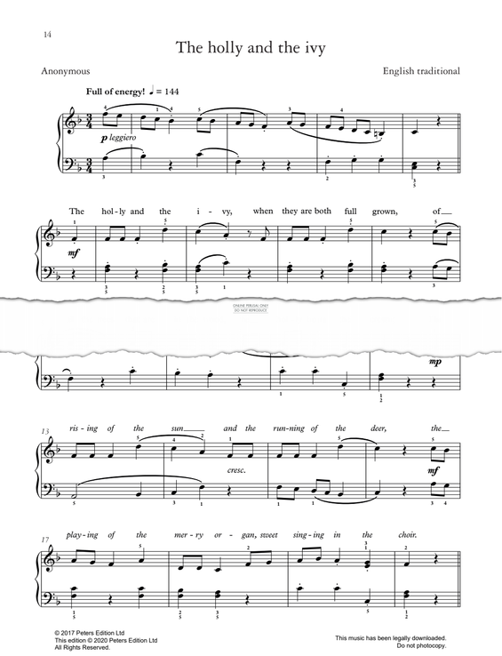 Produktgalerie: Seite 1 von 1 The Holly And The Ivy, English Traditional, Gesang, Klavier