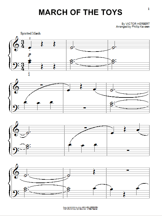 Produktgalerie: Seite 1 von 1 March Of The Toys (arr. Phillip Keveren), Victor Herbert, Klavier
