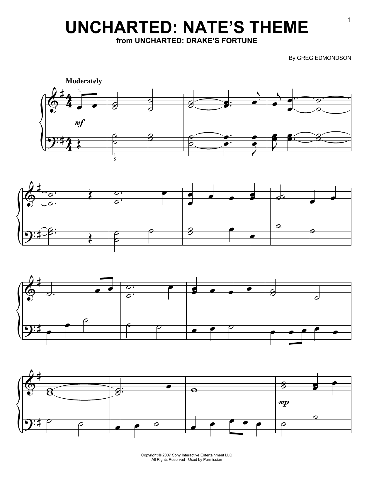 Produktbild zu: Uncharted: Nate's Theme (from Uncharted: Drake's Fortune)