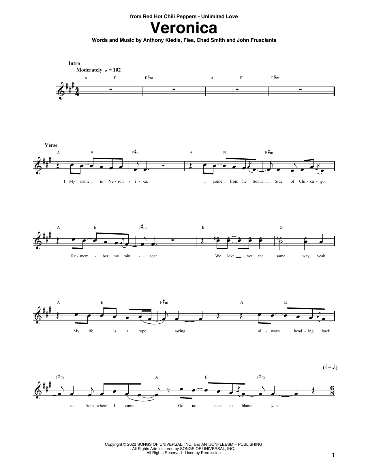 Produktgalerie: Seite 1 von 1 Veronica, Red Hot Chili Peppers, E-Bass