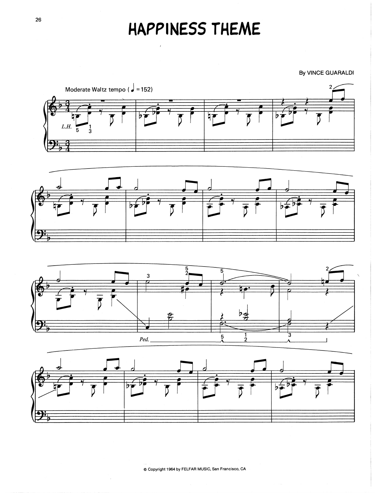 Produktgalerie: Seite 1 von 1 Happiness Theme (arr. Lee Evans), Vince Guaraldi, Klavier