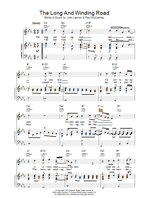 Produktgalerie: Seite 1 von 1 The Long And Winding Road, The Beatles, Gesang, Gitarre, Klavier