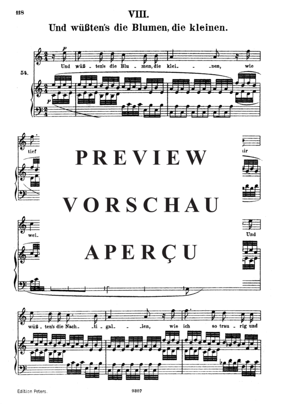 Product gallery: Page 2 of 4 Und wüßten's die Blumen, die kleinen Op.48 No.8, , High Voice and Piano