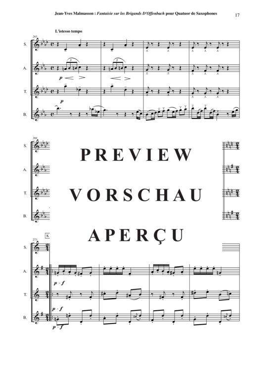 Product gallery: Page 18 of 21 Fantaisie sur les Brigands (d´Offenbach) , , Saxophone Quartet