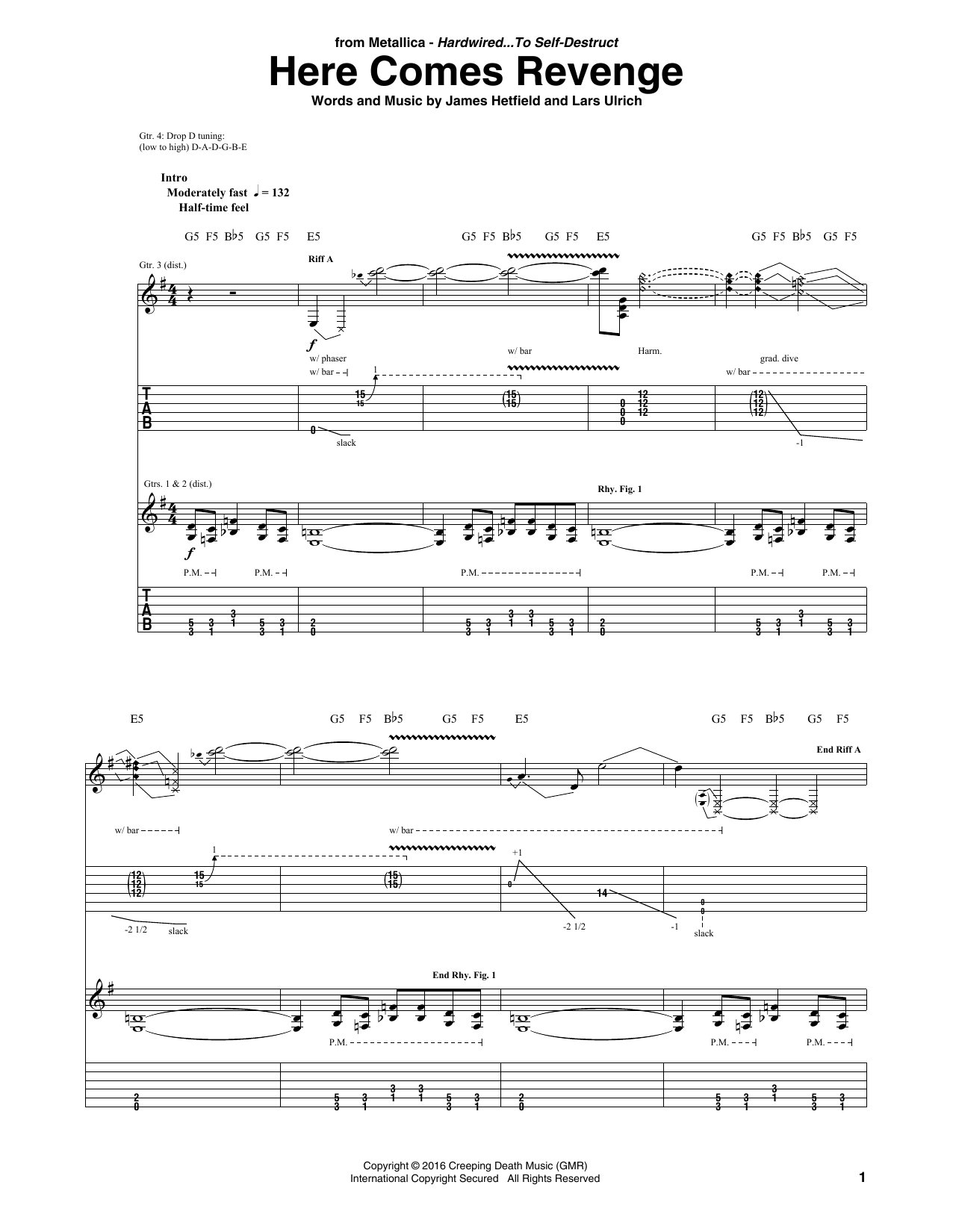 Produktgalerie: Seite 1 von 1 Here Comes Revenge, Metallica, Gitarre
