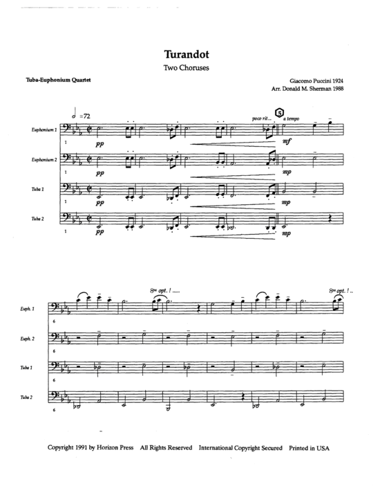 Product picture to: Turandot: Two Choruses Giaccomo Puccini