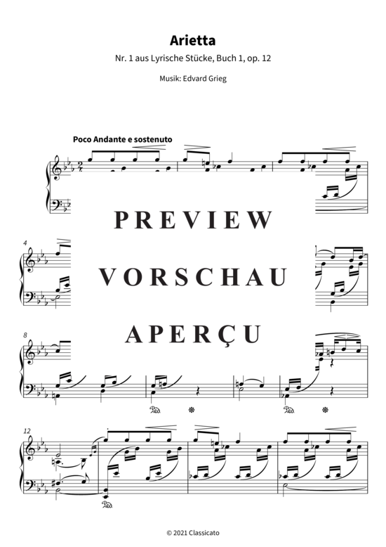 Product gallery: Page 4 of 5 Arietta - Nr. 1 aus Lyrische Stücke, Buch 1, op. 12 , , Piano Solo