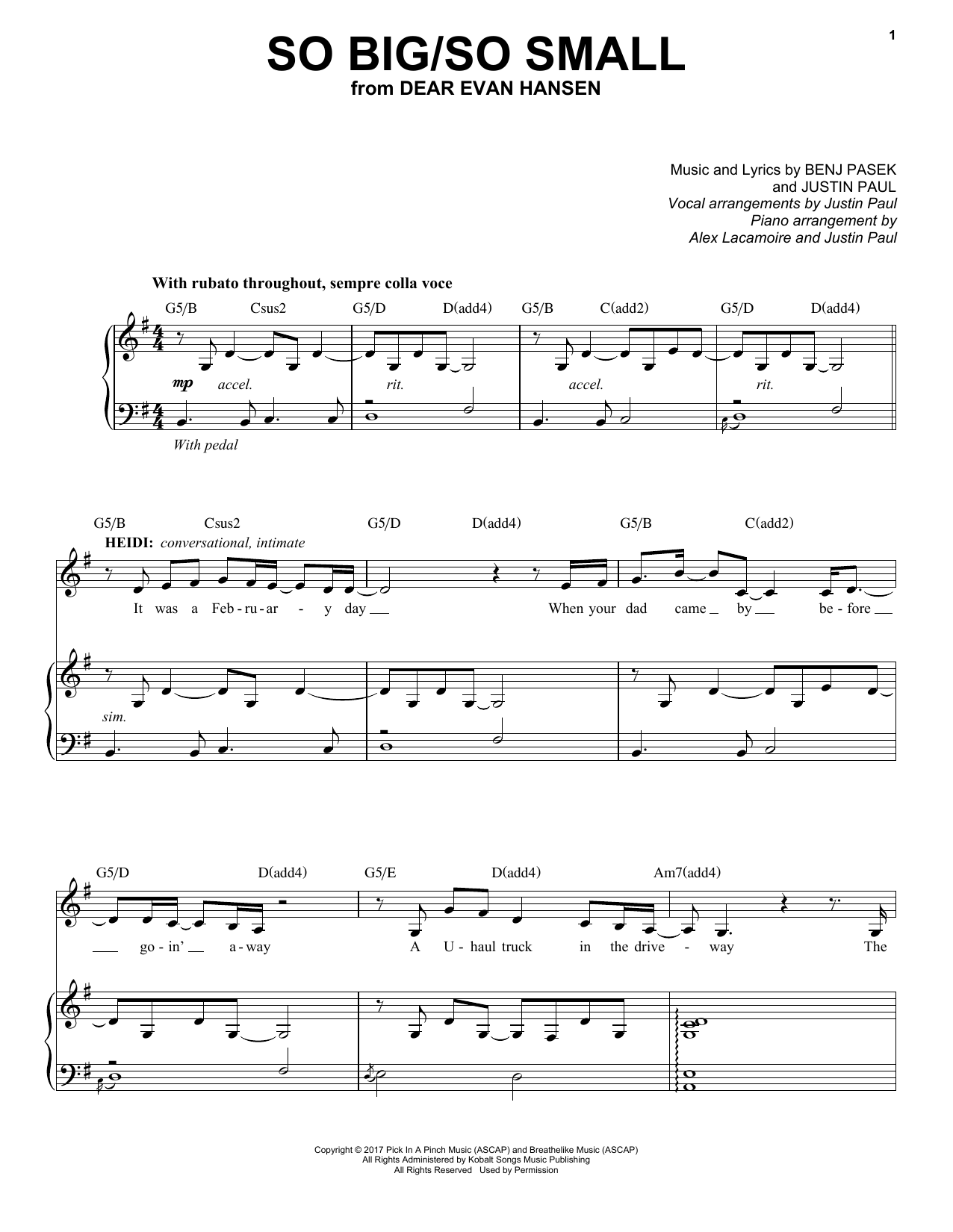 Produktbild zu: So Big/So Small (from Dear Evan Hansen)