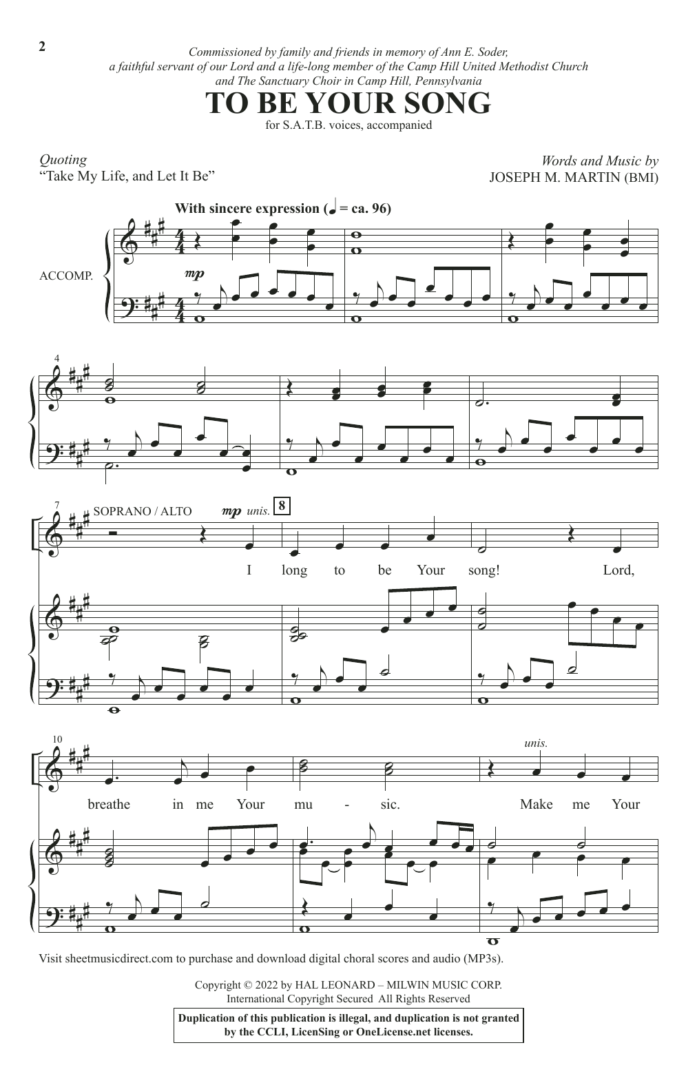 Produktbild zu: To Be Your Song
