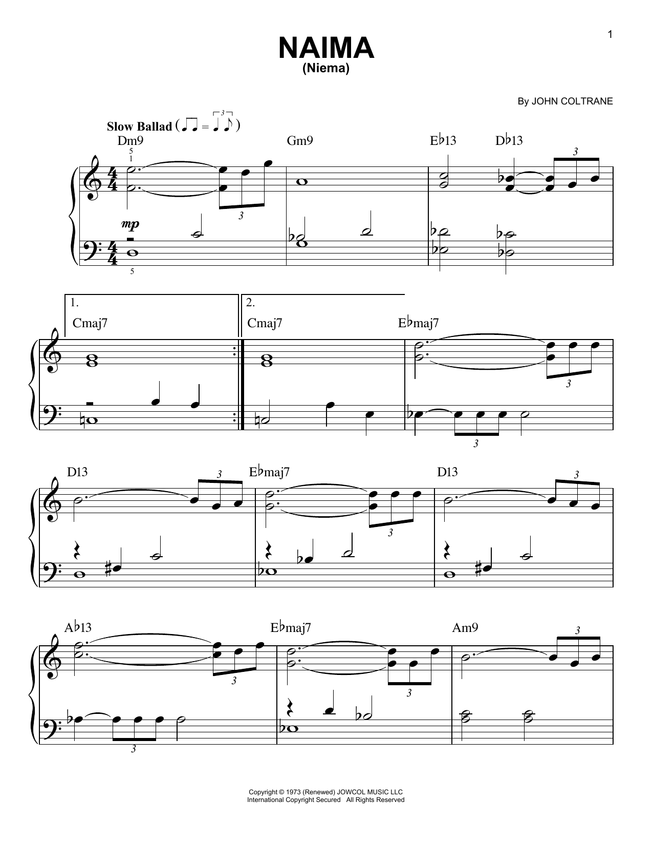 Produktgalerie: Seite 1 von 1 Naima (Niema), John Coltrane, Klavier