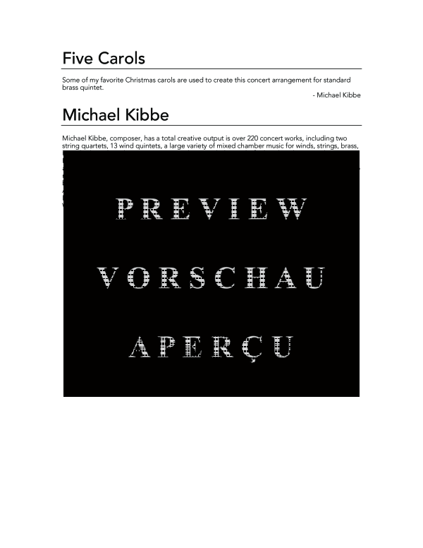 Produktgalerie: Seite 4 von 11 Five Carols, , (Blechbläser Quintett)