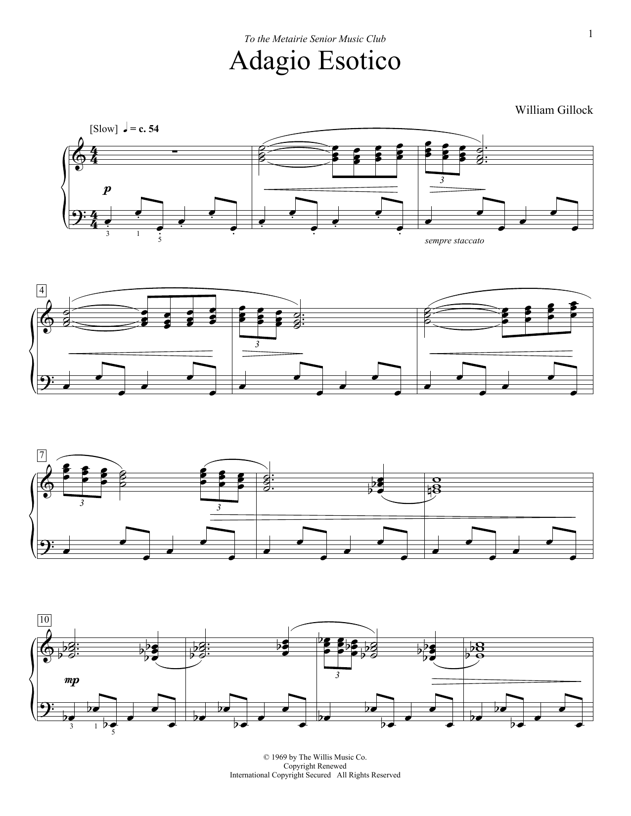 Produktgalerie: Seite 1 von 1 Adagio Esotico, William Gillock, Klavier