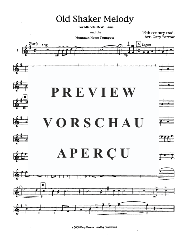 Product gallery: Page 8 of 11 Old Shaker Melody, , Trumpet Quintet