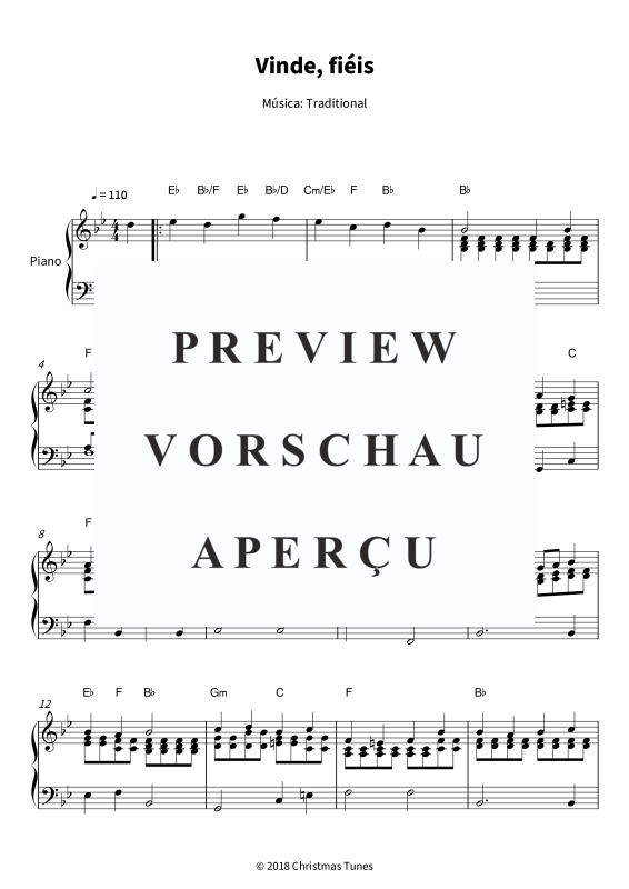 Produktgalerie: Seite 1 von 6 Vinde, fiéis - Um clássico natalino intemporal, , Klavier Solo