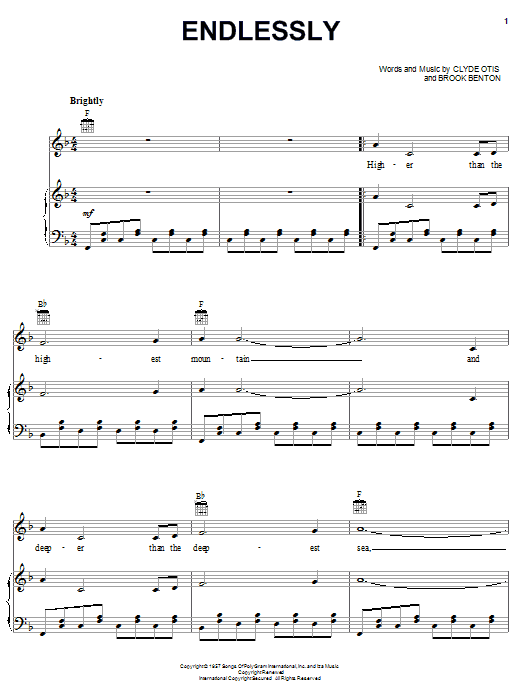 Produktgalerie: Seite 1 von 1 Endlessly, Brook Benton, Gesang, Gitarre, Klavier