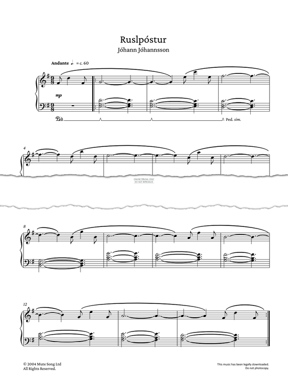 Produktgalerie: Seite 1 von 1 Ruslpóstur, Jóhann Jóhannsson, Klavier