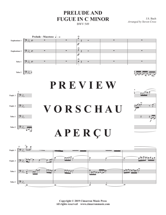 gallery: Prelude and Fugue in c minor , , (Tuba Quartett EETT)
