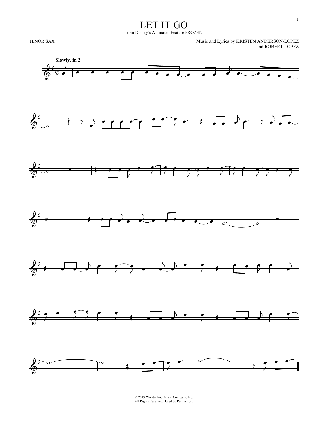 Product gallery: Page 1 of 1 Let It Go (from Frozen), Idina Menzel