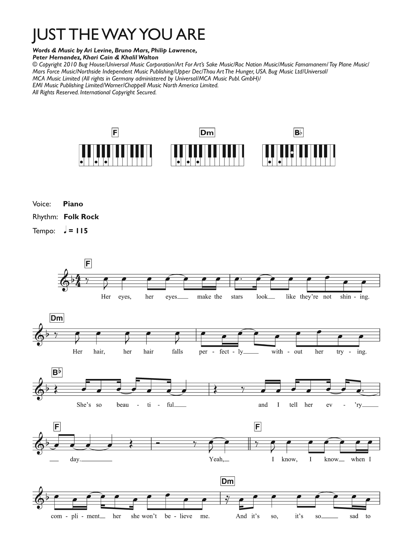 Product gallery: Page 1 of 1 Just The Way You Are, Bruno Mars