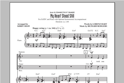 Produktbild zu: My Heart Stood Still (arr. Kirby Shaw)