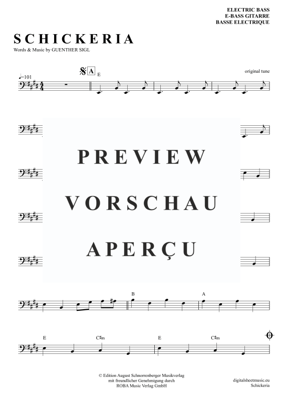 Produktgalerie: Seite 5 von 7 Schickeria, Spider Murphy Gang, E-Bass