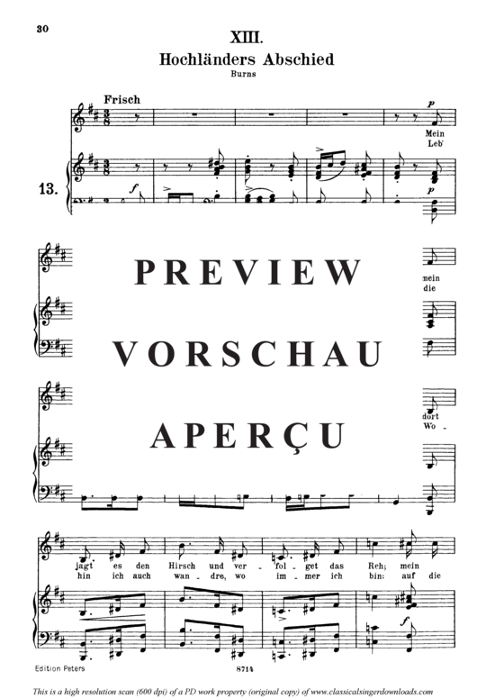 Product gallery: Page 2 of 4 Hochländers Abschied, Op.25 No.13, , Medium Voice and Piano