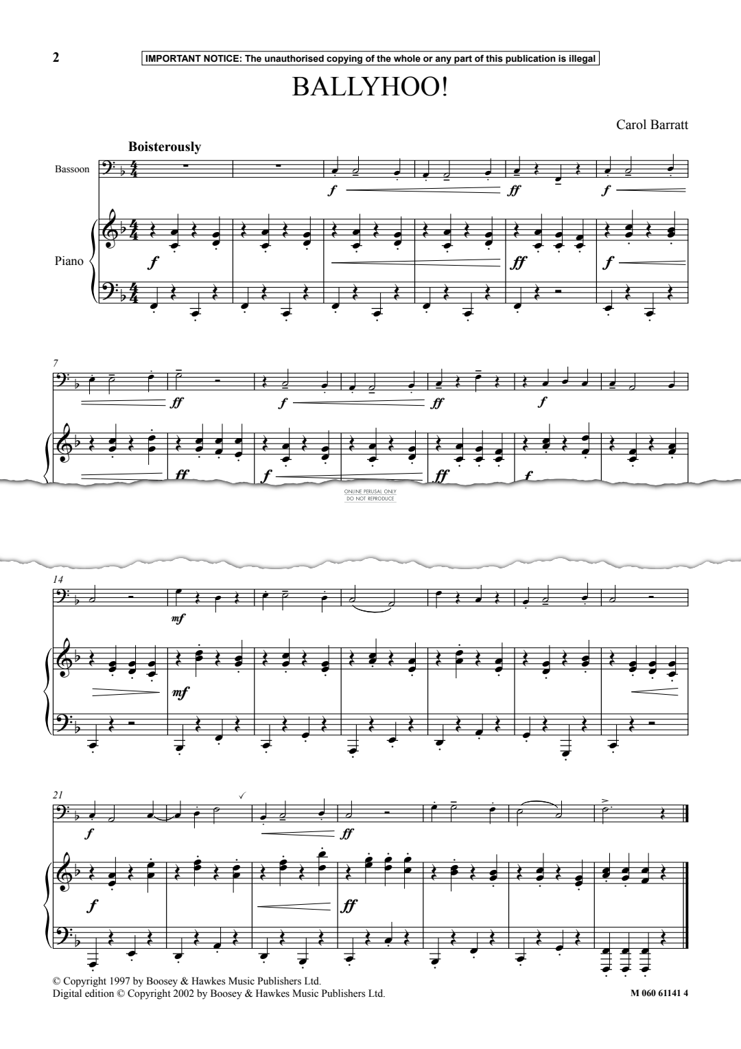 Produktgalerie: Seite 1 von 1 Ballyhoo!, Carol Barratt, Fagott