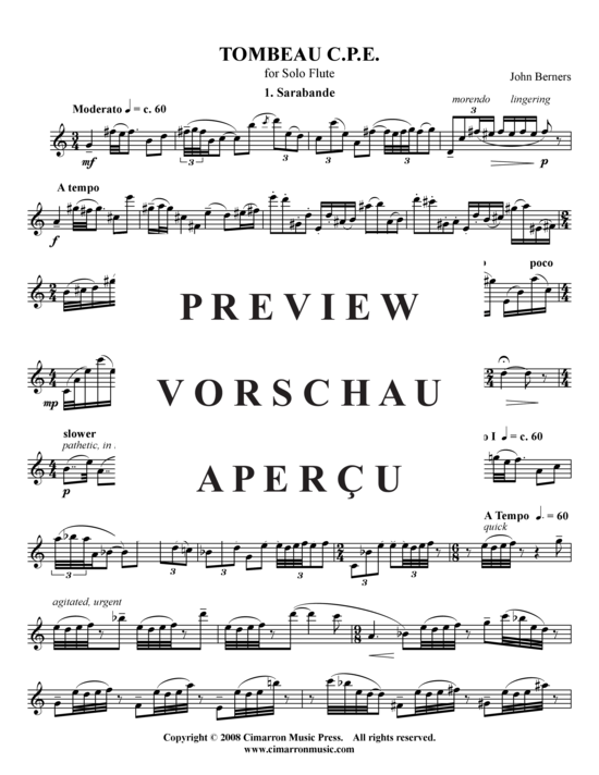 Product gallery: Page 3 of 7 Tombeau C.P.E. , , (flute solo)