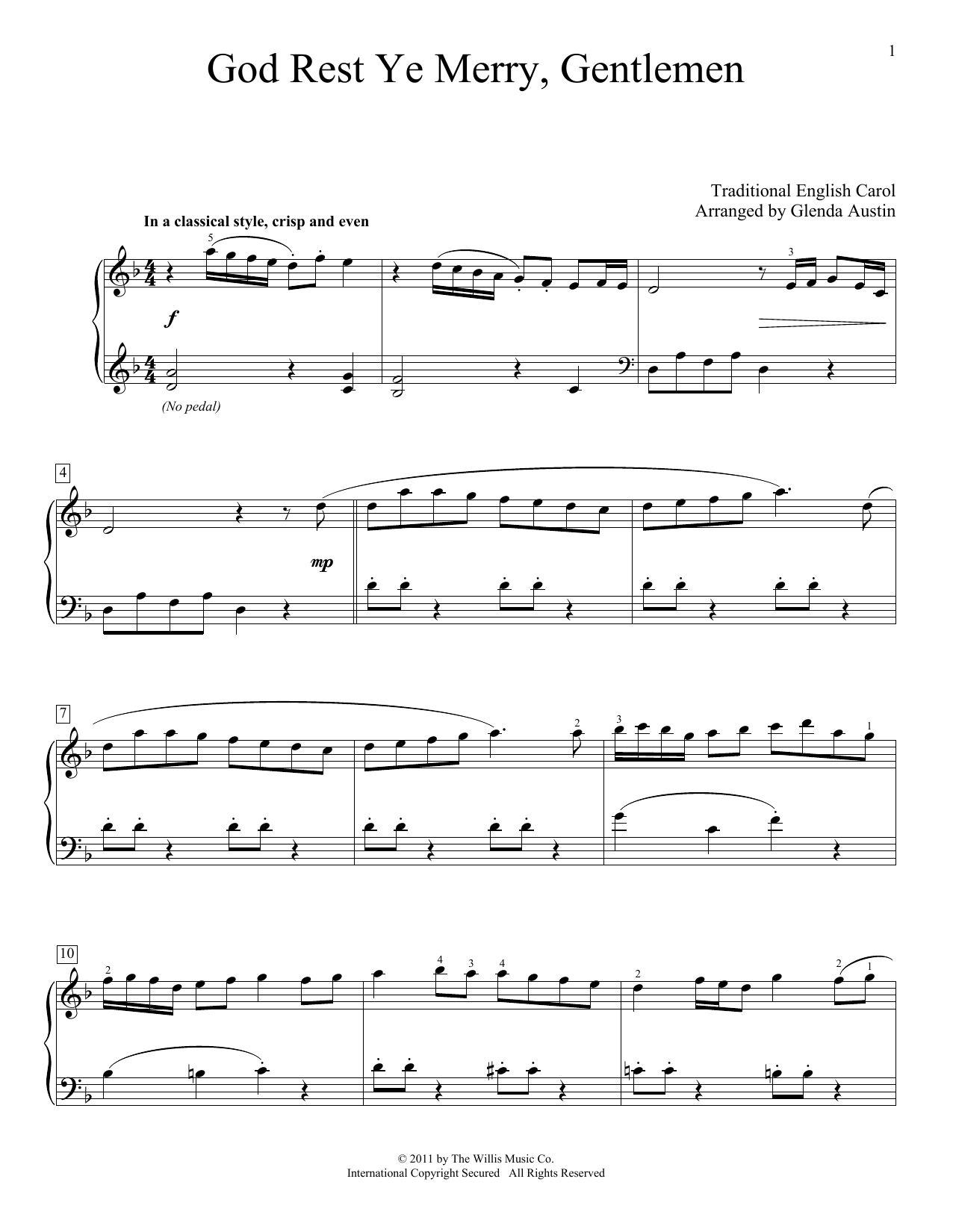Product picture to: God Rest Ye Merry, Gentlemen (arr. Glenda Austin)