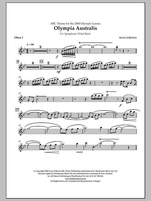 Produktbild zu:  Olympia Australis (Symphonic Wind Band) - Oboe 1 - 