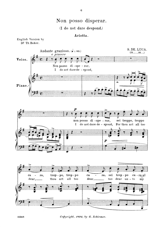 Product picture to: Non posso disperarGiovanni Bononcini