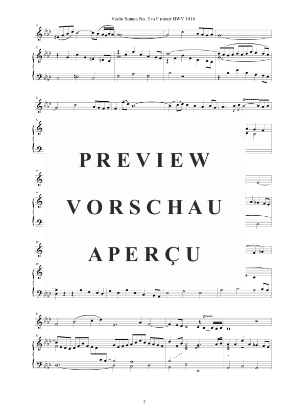 Produktgalerie: Seite 3 von 11 Violin Sonate Nr. 5 F-Moll BWV 1018, , Violine und Cembalo/Klavier