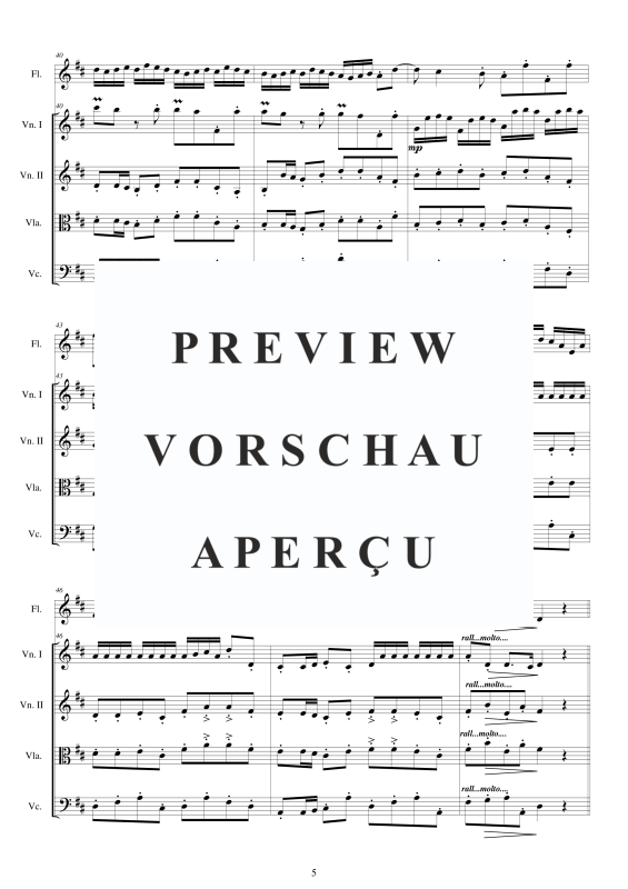 Produktgalerie: Seite 6 von 11 Concerto No.3 to 5 in D-Dur Op.5, , Querflöte Solo und Streicher Ensemble