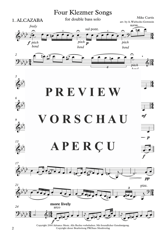 gallery: Four Klezmer Songs, , Double Bass Solo