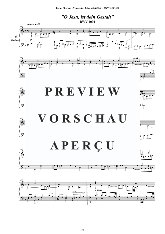 Produktgalerie: Seite 11 von 11 9 Choräle Neumeister BWV 1090 - 1098, , Cembalo/Klavier Solo