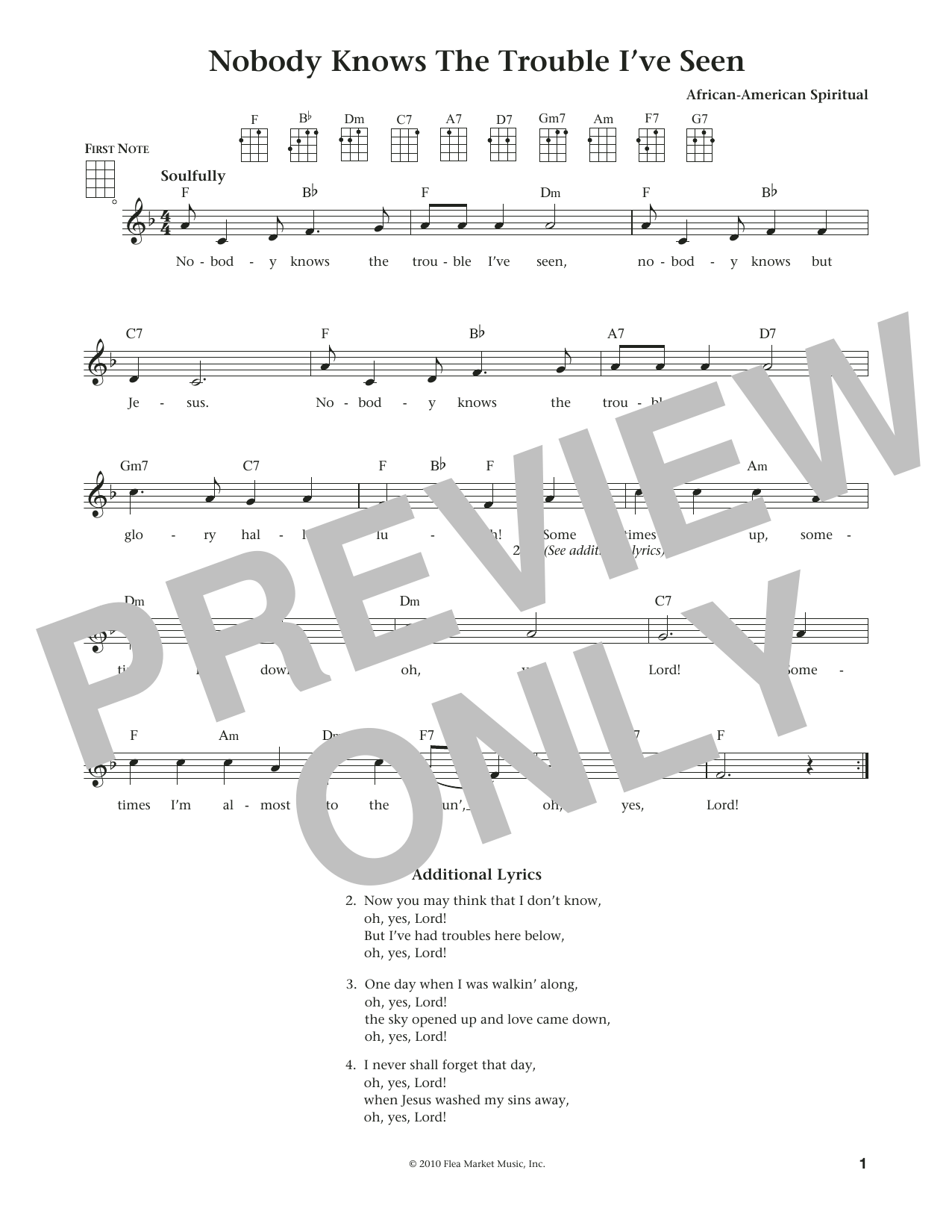 Product gallery: Page 1 of 1 Nobody Knows The Trouble I've Seen (from The Daily Ukulele) (arr. Liz and Jim Beloff), African-American Spiritual
