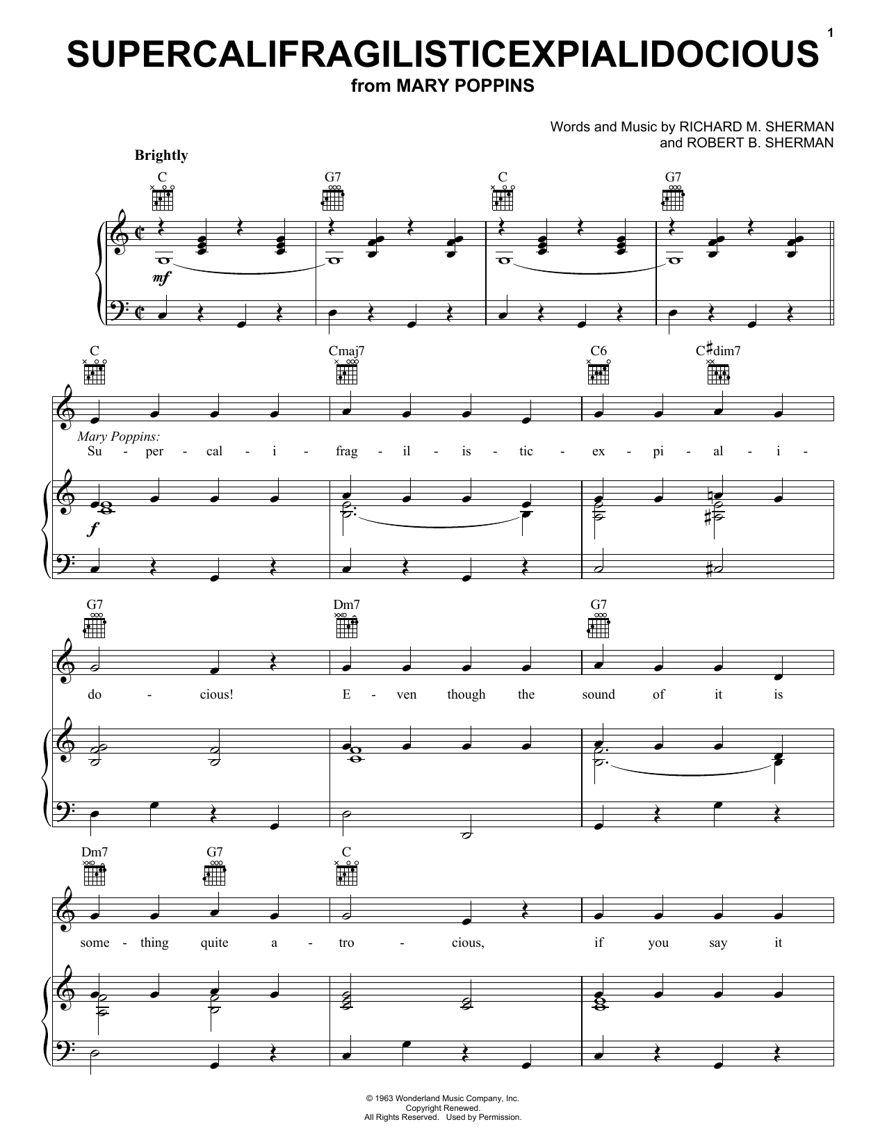 Product picture to: Supercalifragilisticexpialidocious (from Mary Poppins)