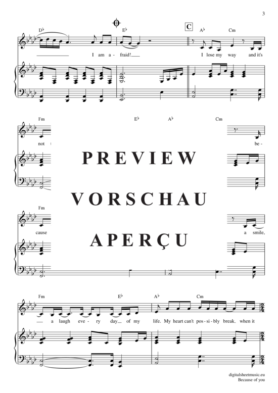gallery: Because of You , Clarkson, Kelly, (Gesang + Klavier)