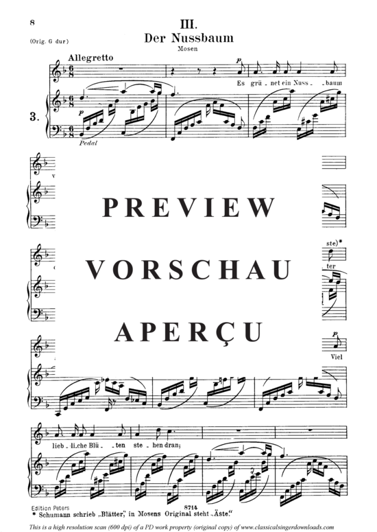 gallery: Der Nussbaum, Op.25 No.3 , , (Gesang mittel + Klavier)