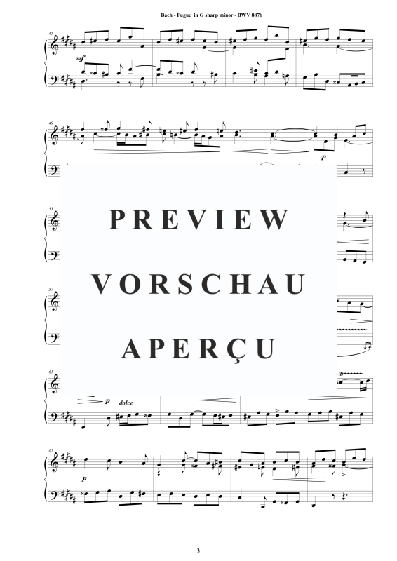 Produktgalerie: Seite 4 von 8 Fuge in Gis-Moll BWV 887b, , Klavier Solo