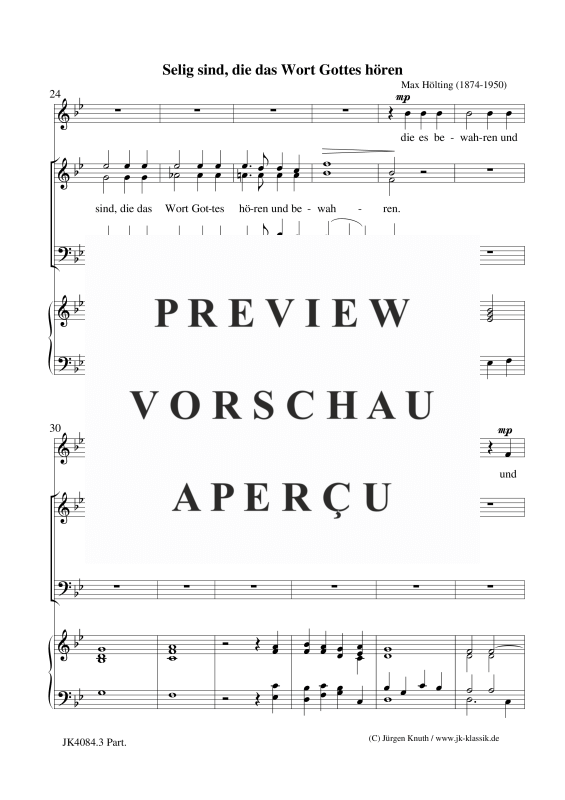 gallery: Selig sind, die das Wort Gottes hören, , Gemischter Chor und Orgel