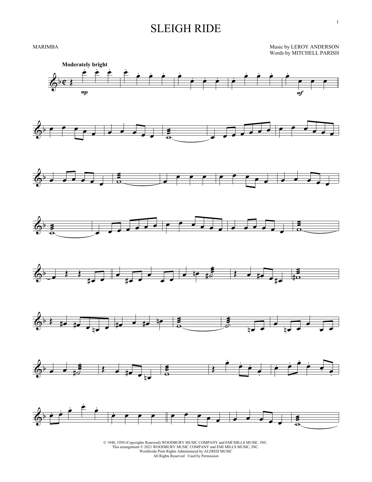Produktgalerie: Seite 1 von 1 Sleigh Ride, Leroy Anderson, Marimba