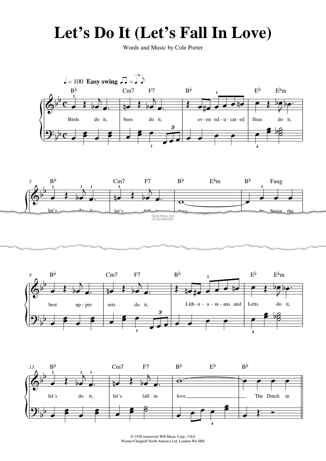 Product gallery: Page 1 of 1 Let's Do It (Let's Fall In Love), Cole Porter