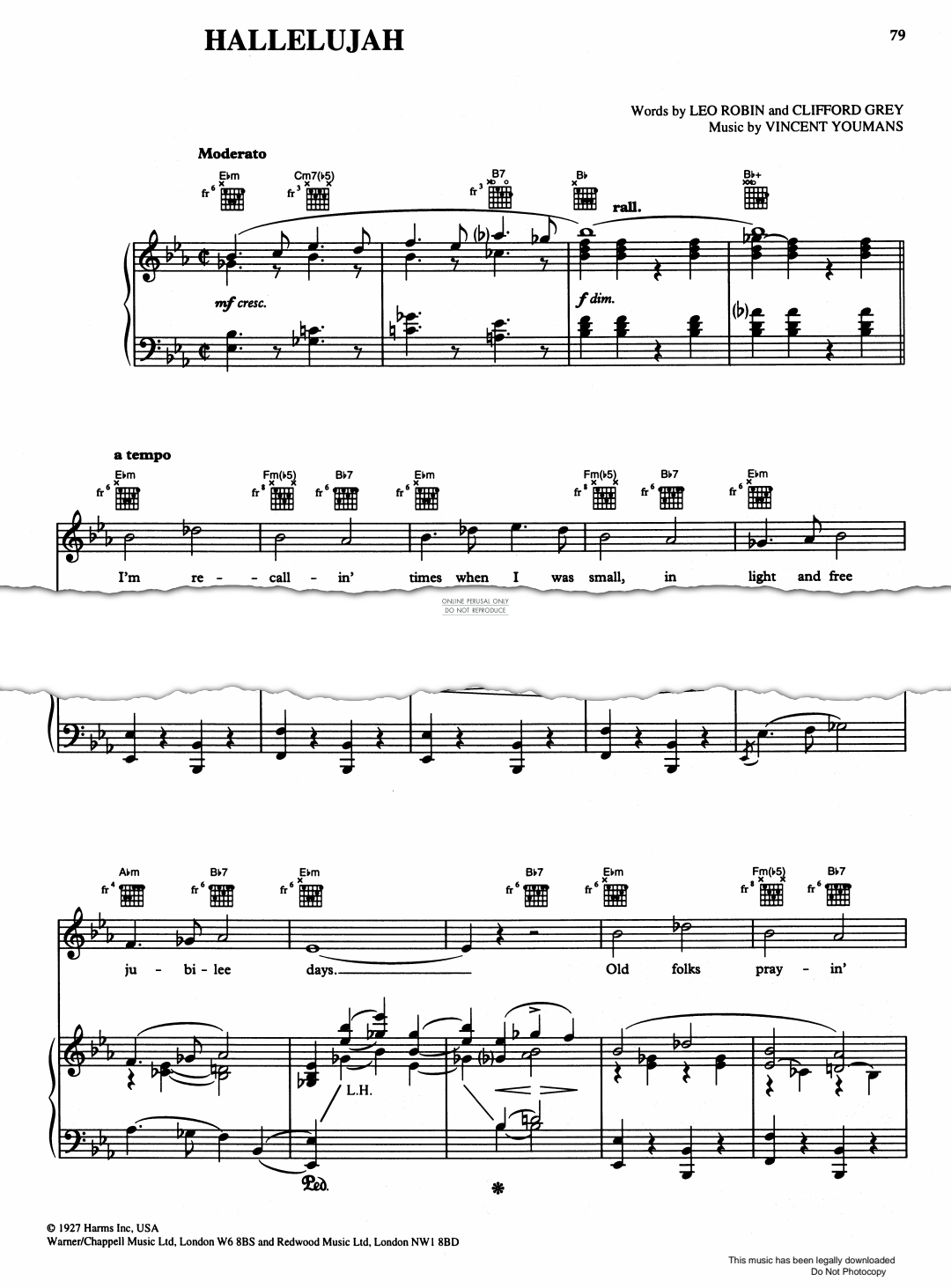 Produktgalerie: Seite 1 von 1 Hallelujah, Vincent Youmans, Gesang, Gitarre, Klavier