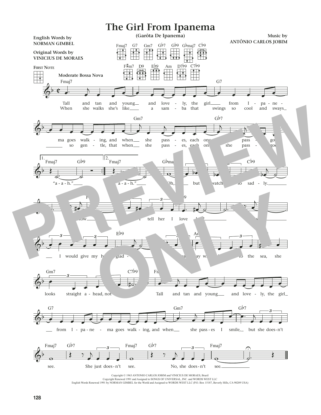 Product gallery: Page 1 of 1 The Girl From Ipanema (Garôta De Ipanema) (from The Daily Ukulele) (arr. Jim Beloff), Stan Getz & Astrud Gilberto