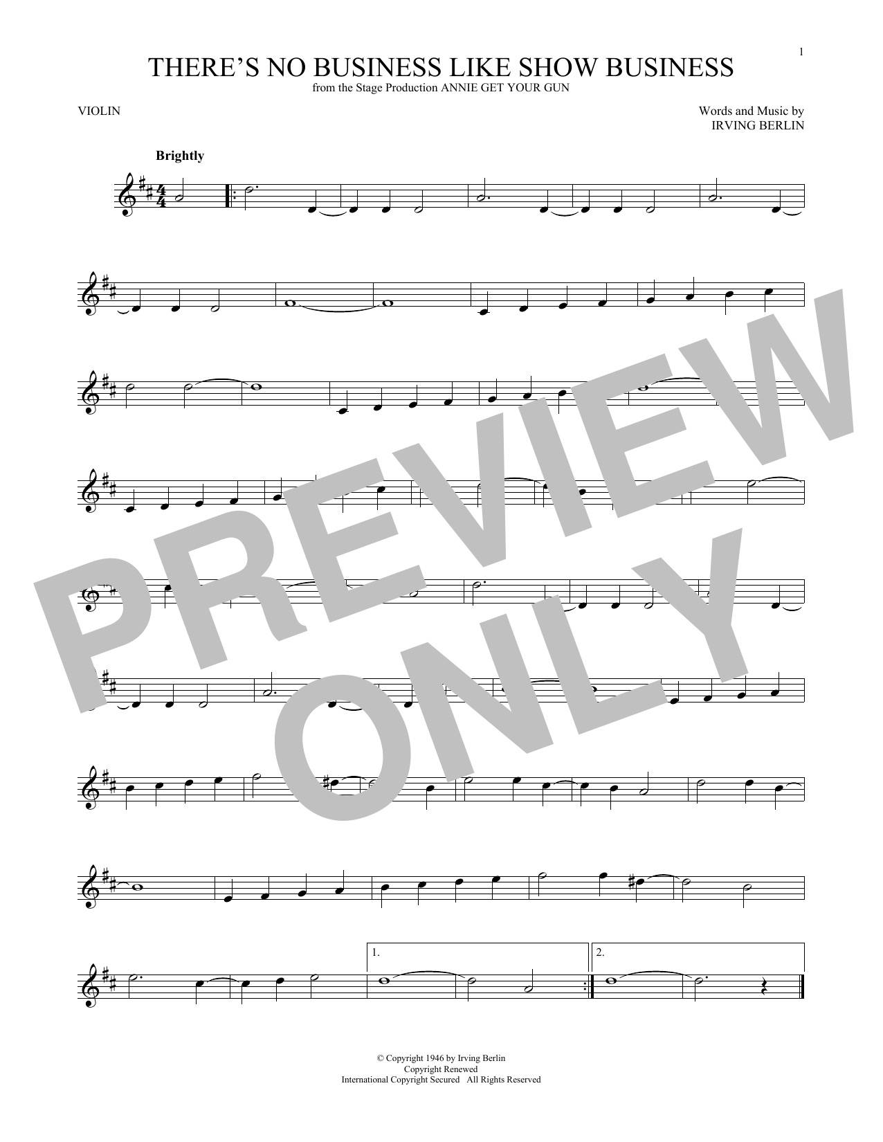 Product gallery: Page 1 of 1 There's No Business Like Show Business, Irving Berlin
